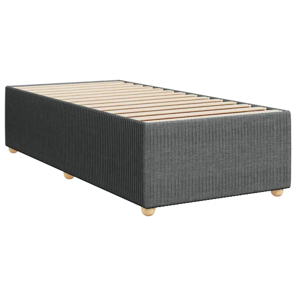King Single Bed Frame Dark Grey Velvet Fabric