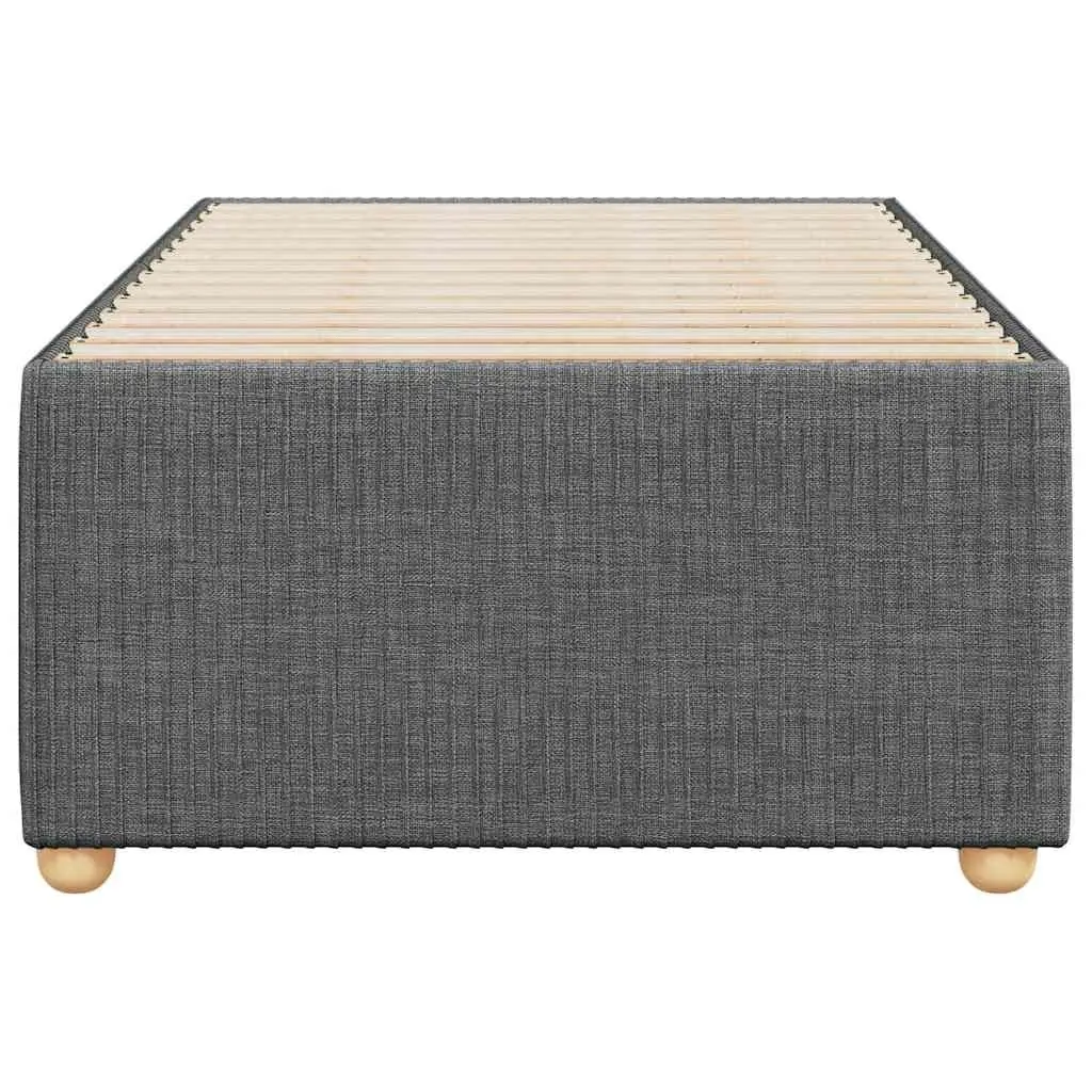King Single Bed Frame Dark Grey Velvet Fabric