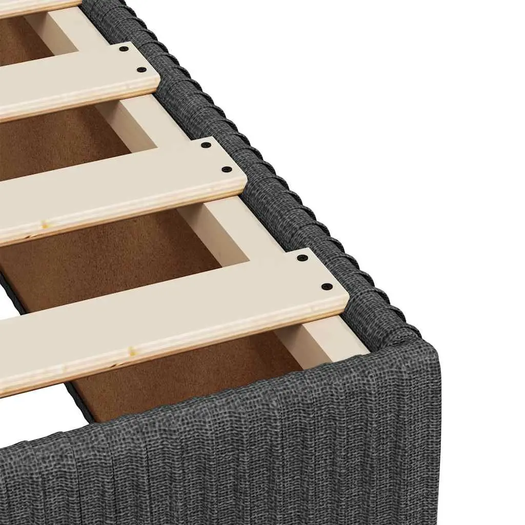 King Single Bed Frame Dark Grey Velvet Fabric