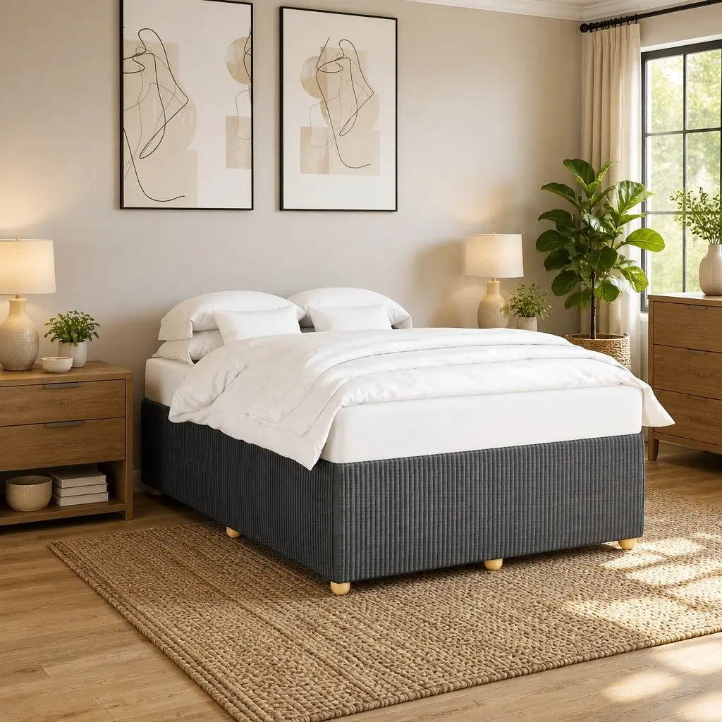 Grey Velvet Double Bed Frame