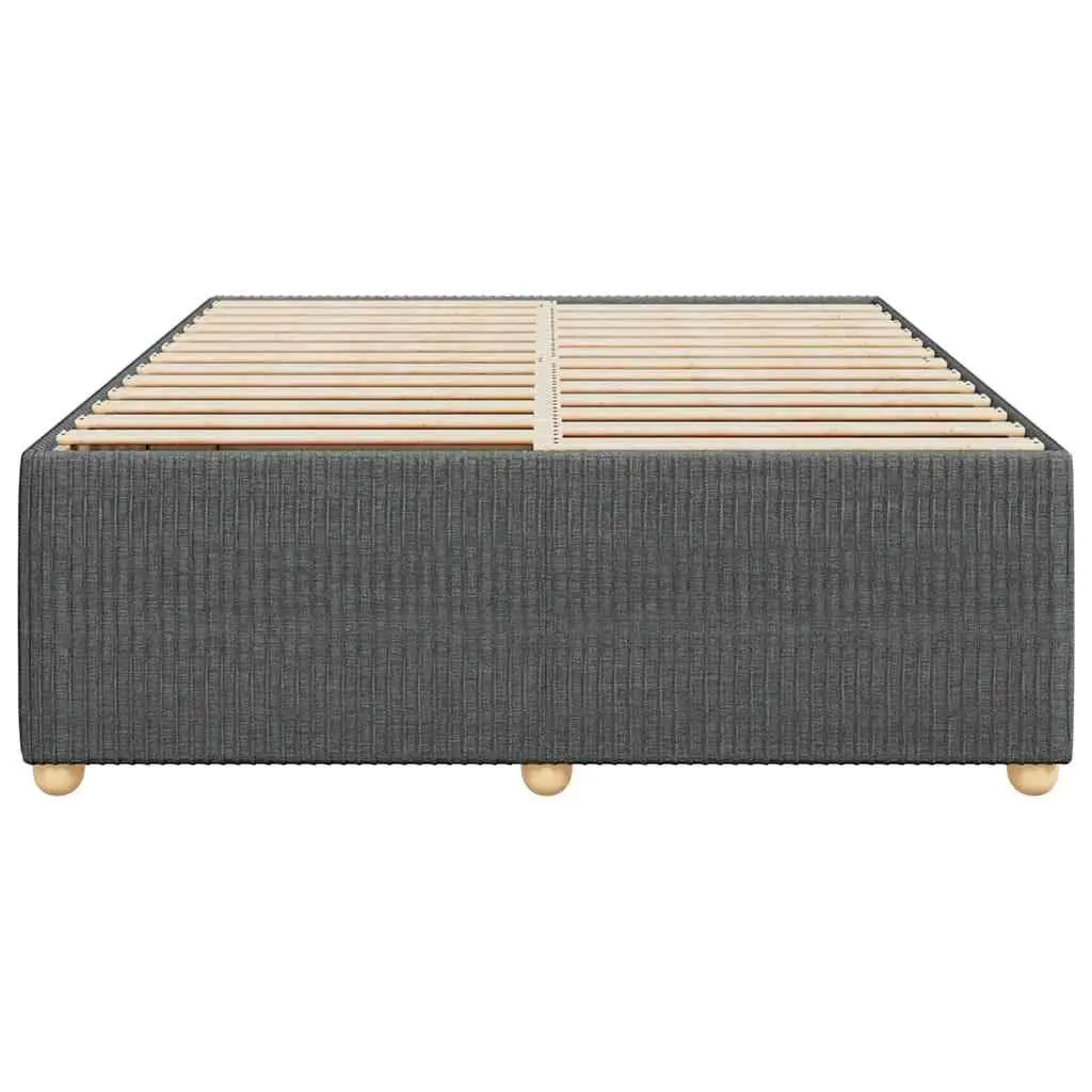 Queen Bed Frame Grey Velvet Fabric Slat Support Bedroom Furniture No Mattress