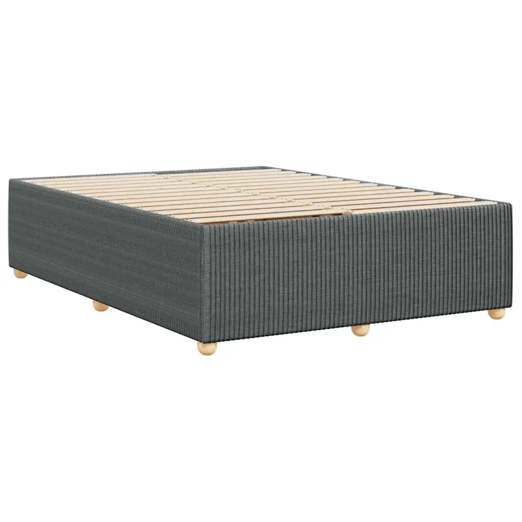 Queen Bed Frame Grey Velvet Fabric Slat Support Bedroom Furniture No Mattress