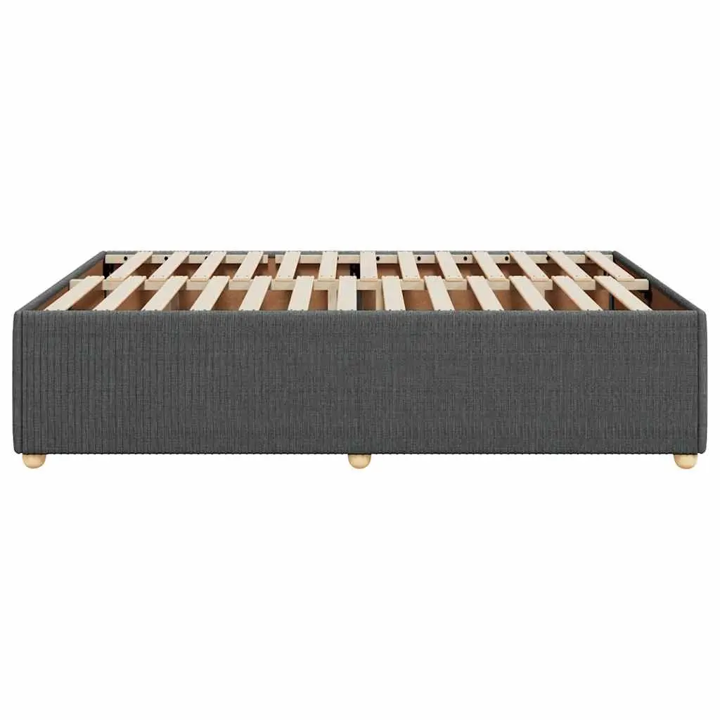 Queen Bed Frame Grey Velvet Fabric Slat Support Bedroom Furniture No Mattress