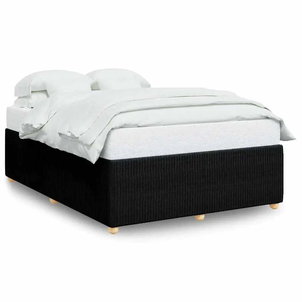 Queen Bed Frame Black Velvet Fabric with Slats Support