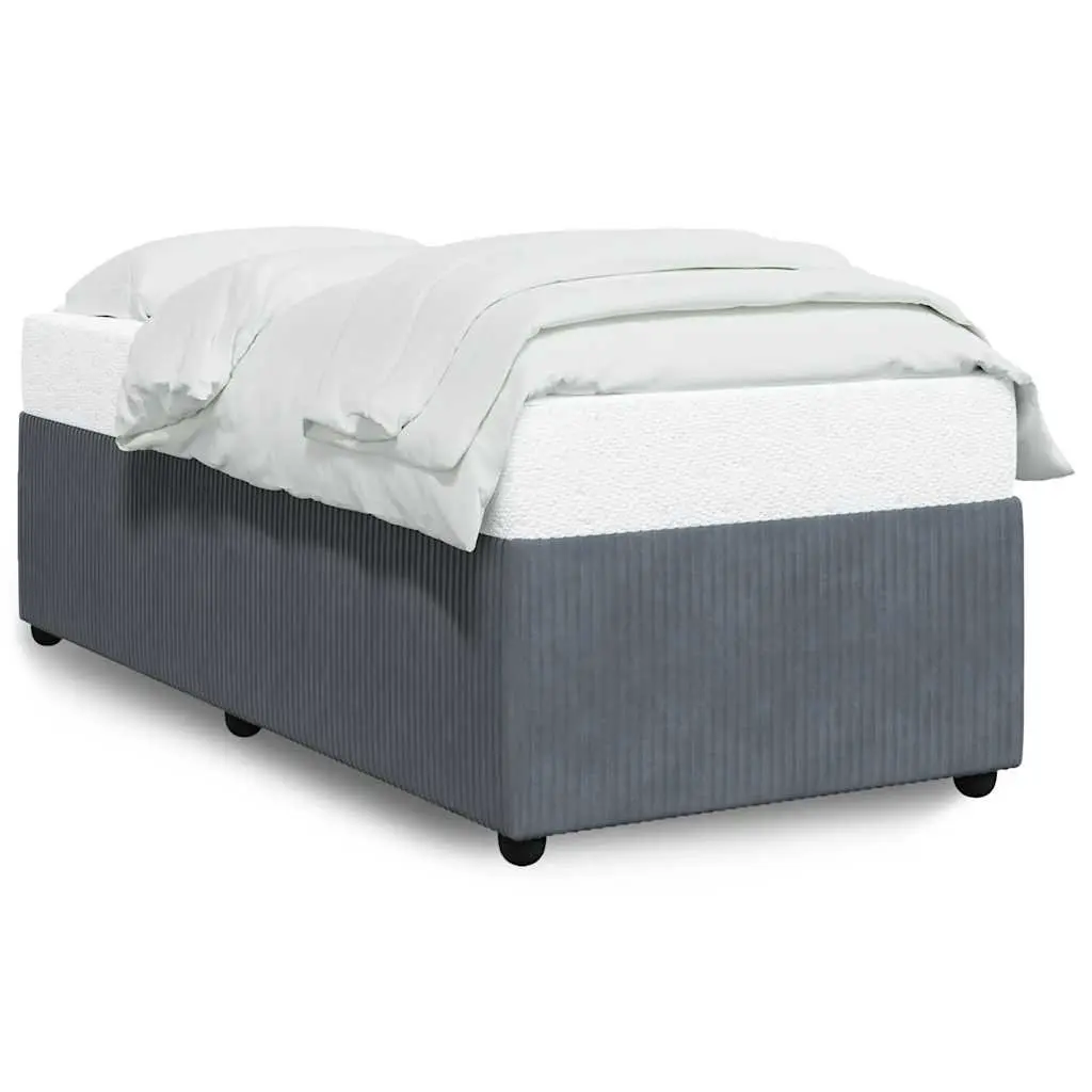 King Single Bed Frame Dark Grey Velvet Upholstered