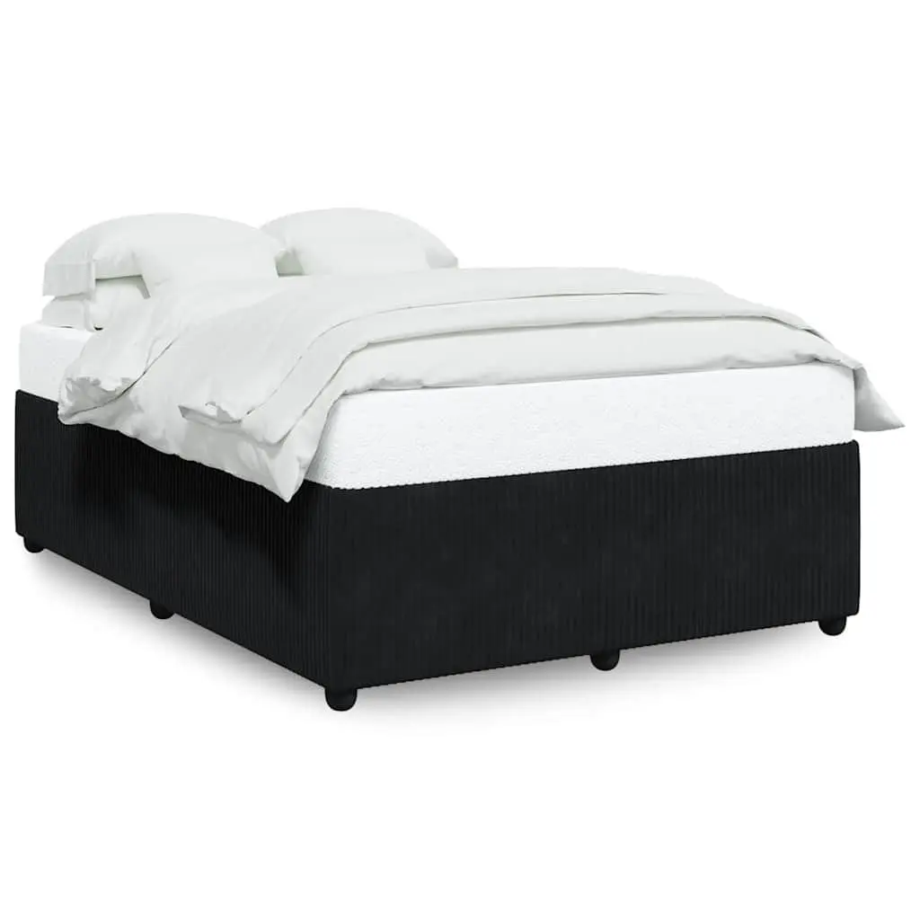 Double Bed Frame Black Velvet Upholstered without Mattress Bedroom Furniture