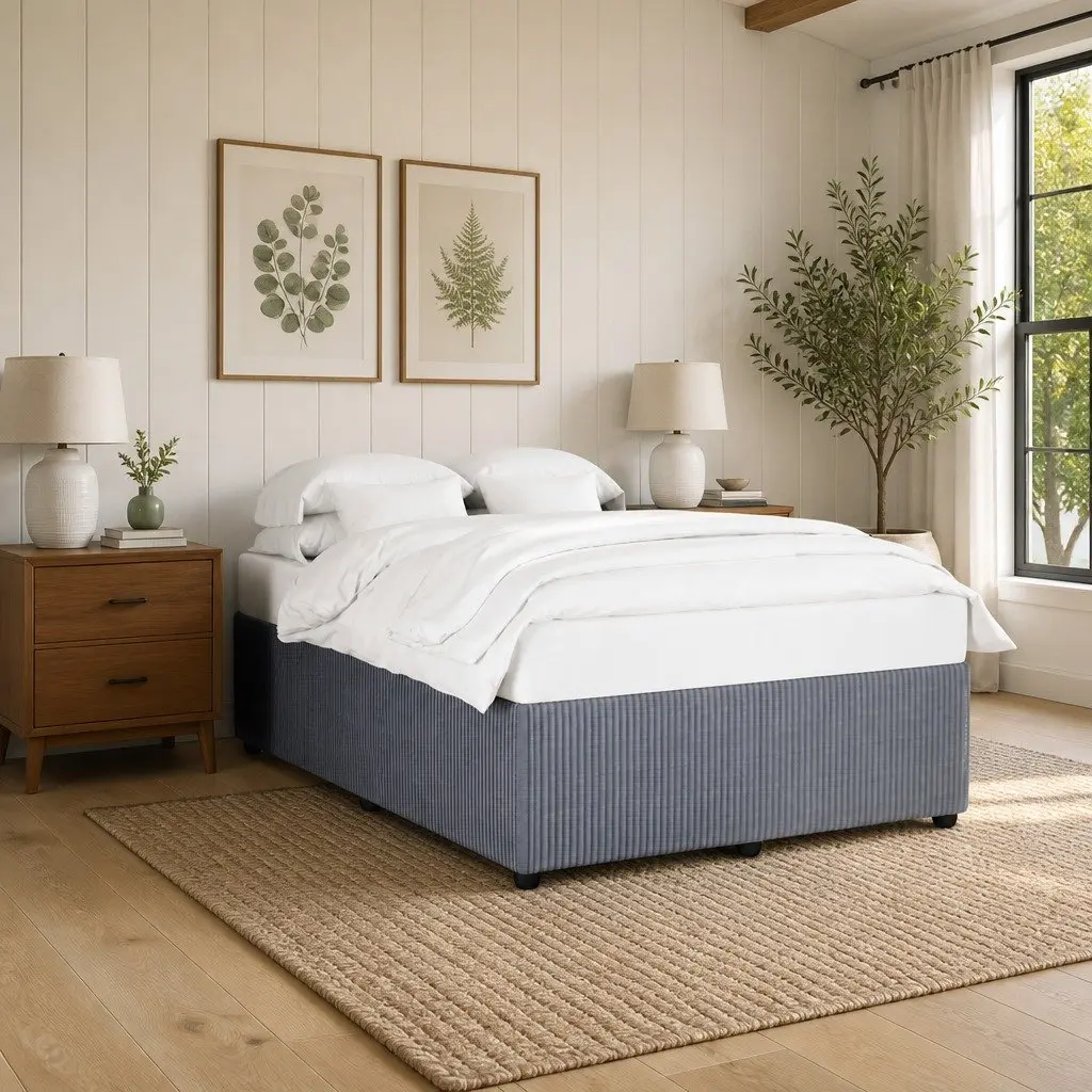 Grey Velvet Queen Bed Frame
