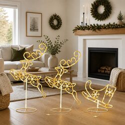 Friendly LED Flying Reindeer Sleigh for Your Home