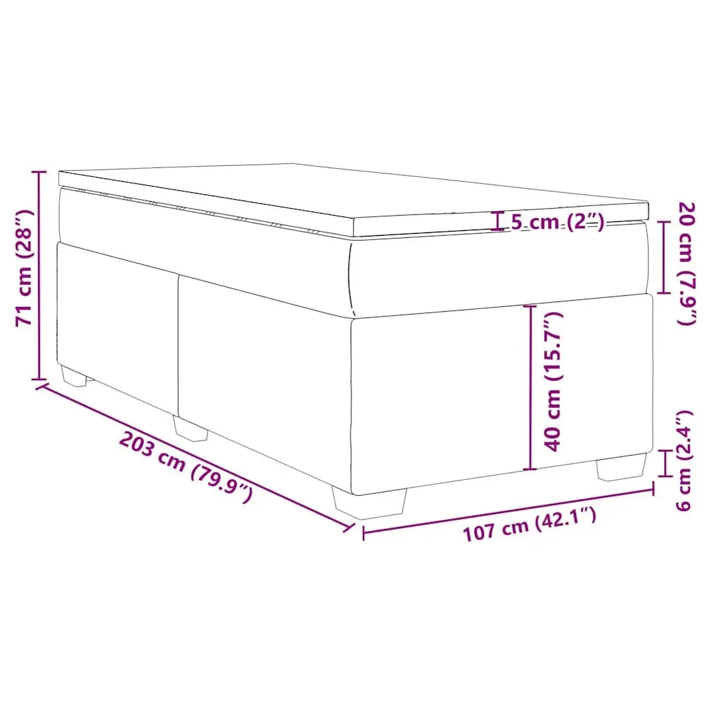 Box Spring Bed Pocket Spring Mattress King Single Fabric Upholstered Frame