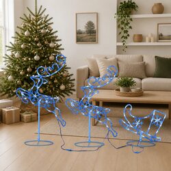 Decorate with a Friendly Blue Reindeer and Sleigh