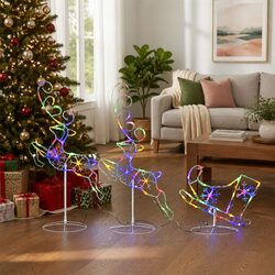 Festive Reindeer Sleigh Decoration for Your Garden