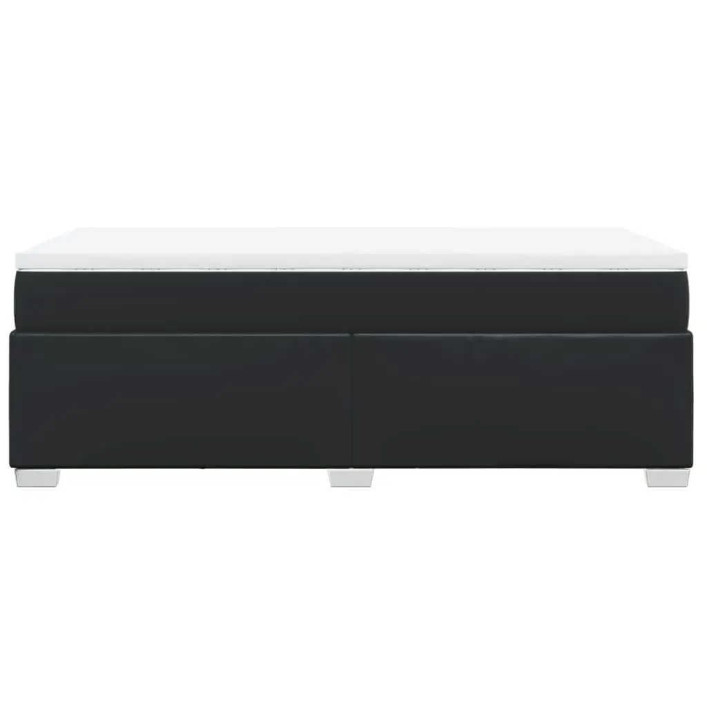 Box Spring Bed Pocket Spring Mattress King Single Black Faux Leather Frame