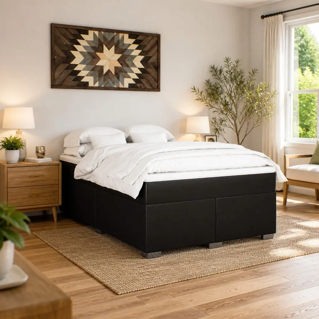 Queen Box Spring Bed with Pocket Mattress