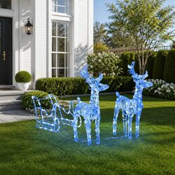 Your Friendly Outdoor Christmas LED Reindeer Sleigh
