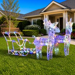 Add Cheer with a Christmas Reindeer Sleigh Decoration