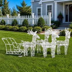Cheerful Outdoor Reindeer Sleigh LED Decoration for You