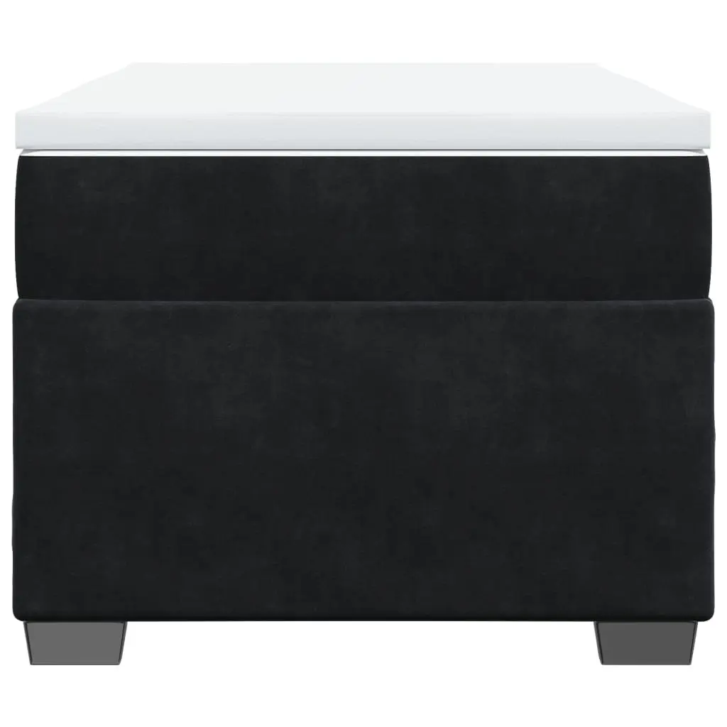King Single Box Spring Bed Velvet Grey with Pocket Spring Mattress and Slatted Base