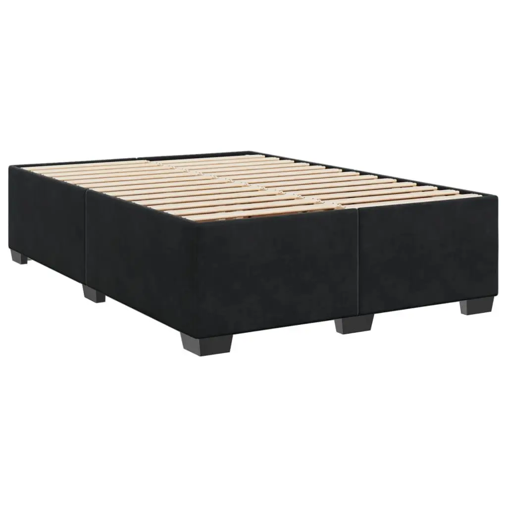 Box Spring Bed with Velvet Upholstered Frame