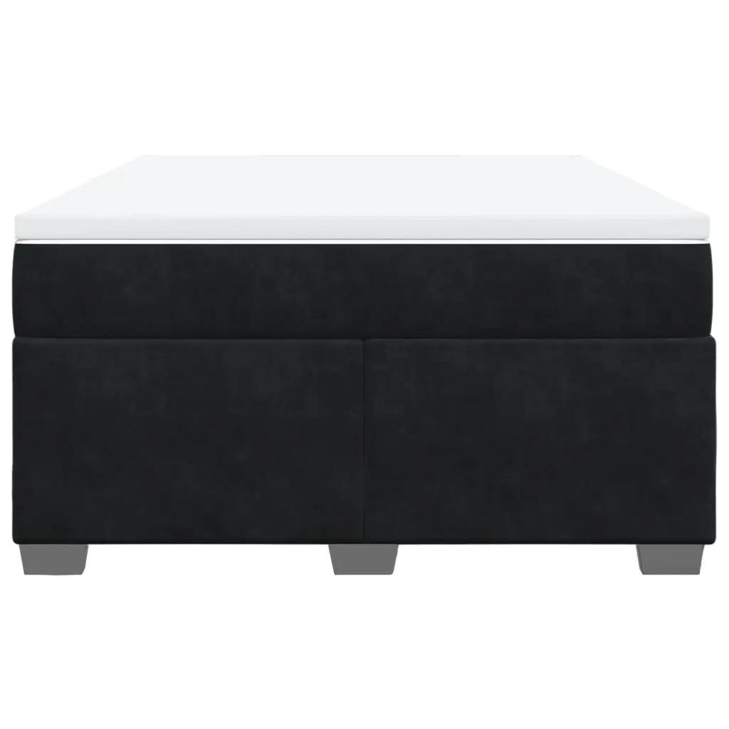 Queen Box Spring Bed Velvet Grey Pocket Sprung Mattress