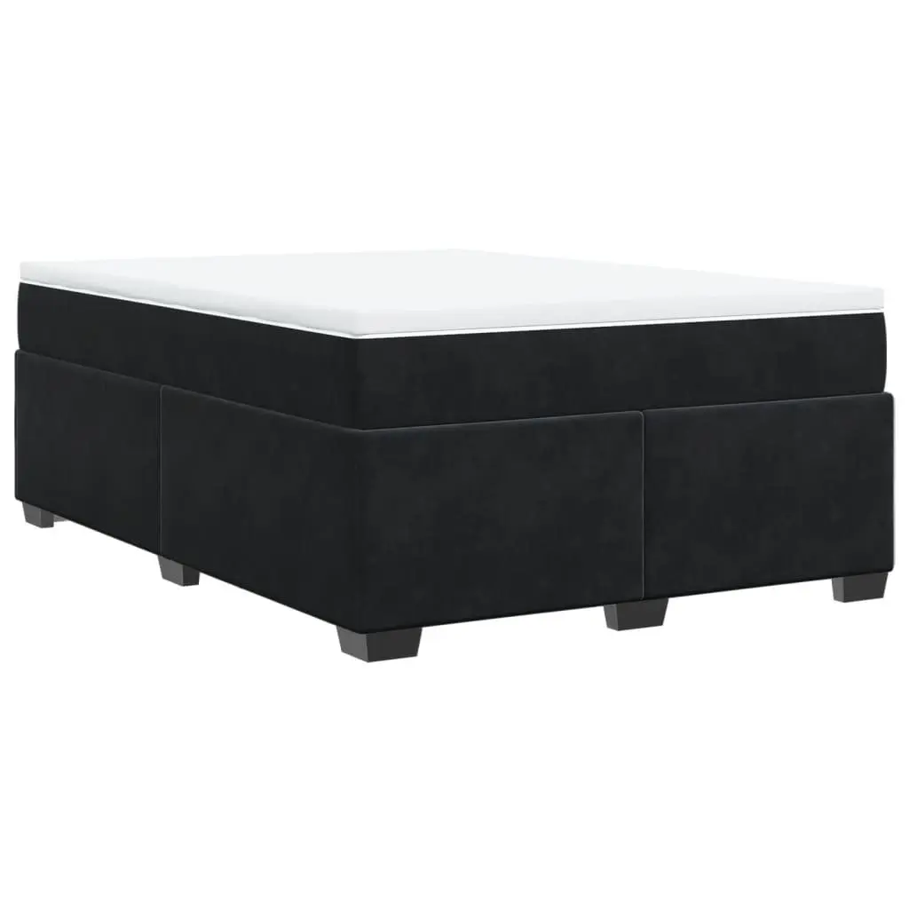 Queen Box Spring Bed Velvet Grey Pocket Sprung Mattress