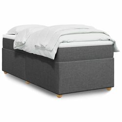 Friendly Grey Box Spring Bed with Pocket Spring Mattress