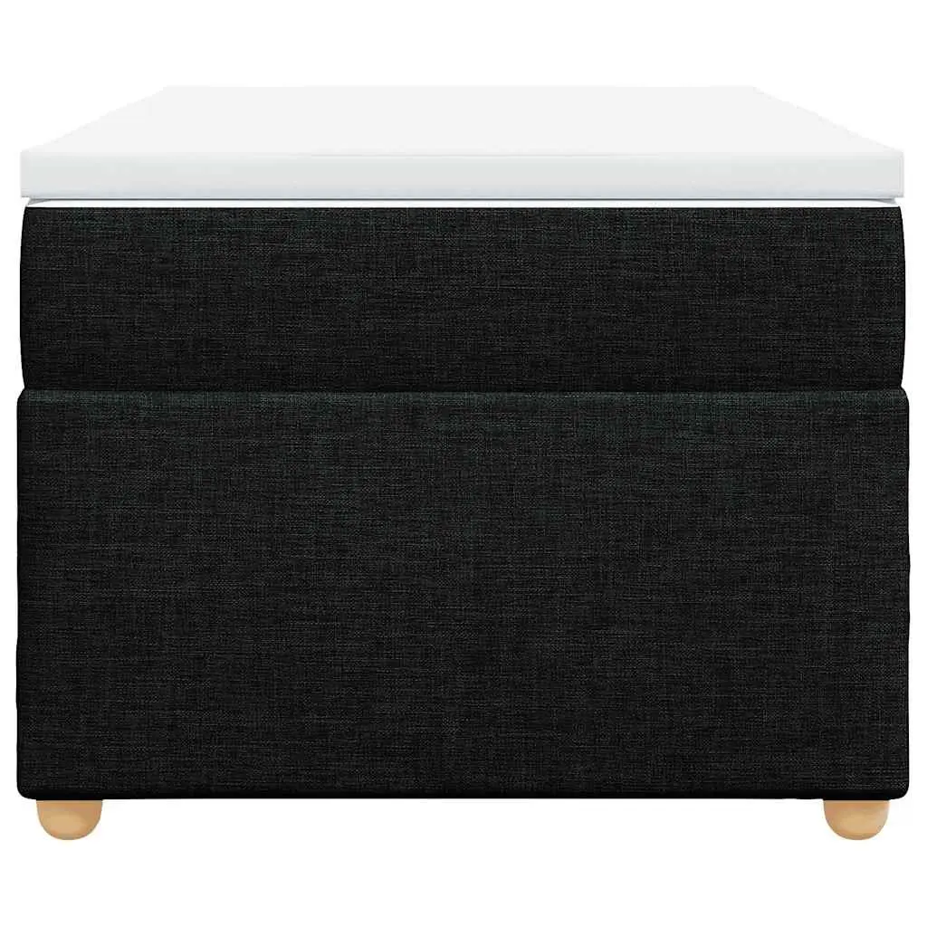 King Single Bed with Pocket Spring Mattress and Removable Topper in Black Fabric