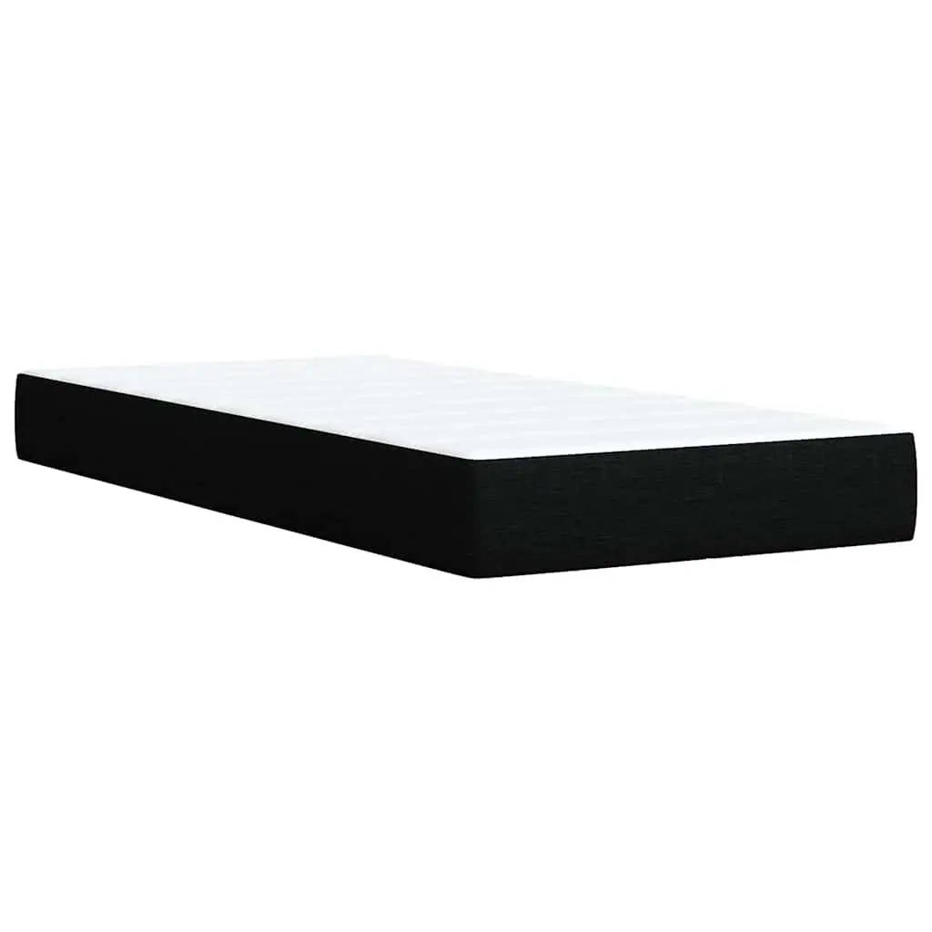 King Single Bed with Pocket Spring Mattress and Removable Topper in Black Fabric