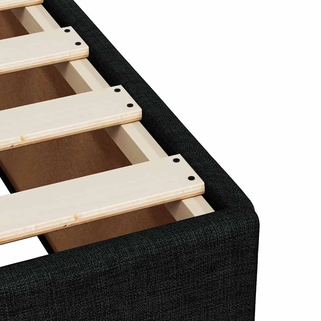 King Single Bed with Pocket Spring Mattress and Removable Topper in Black Fabric