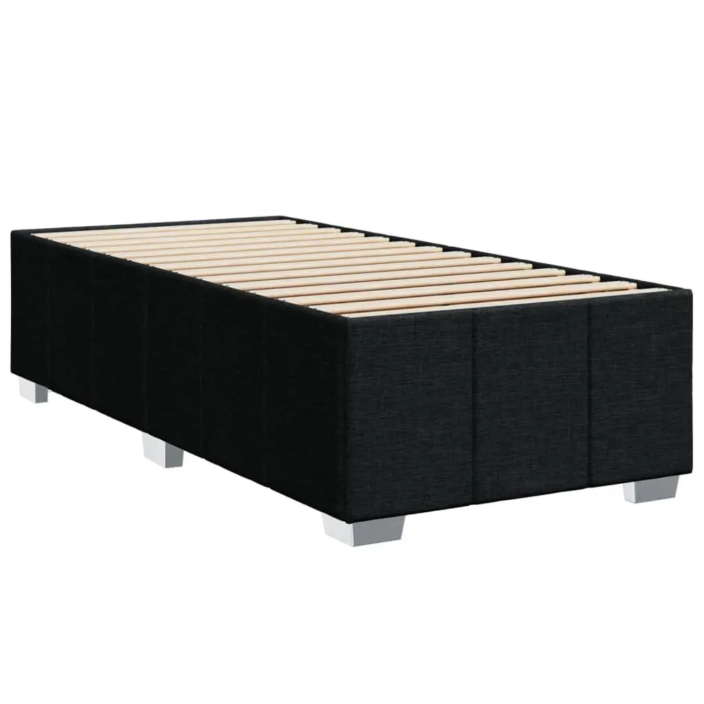 Pocket Spring Mattress Bed Frame King Single Black Fabric with Slatted Base