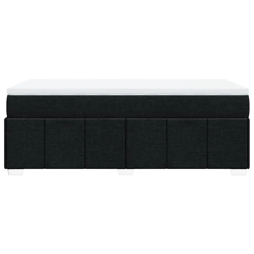 Pocket Spring Mattress Bed Frame King Single Black Fabric with Slatted Base