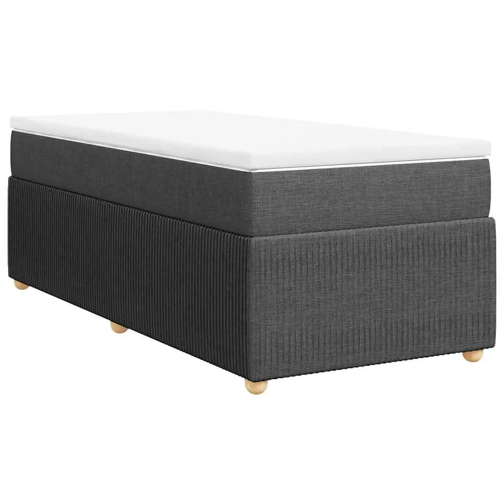 Pocket Spring Mattress Bed Frame with Slatted Base King Single Black Fabric