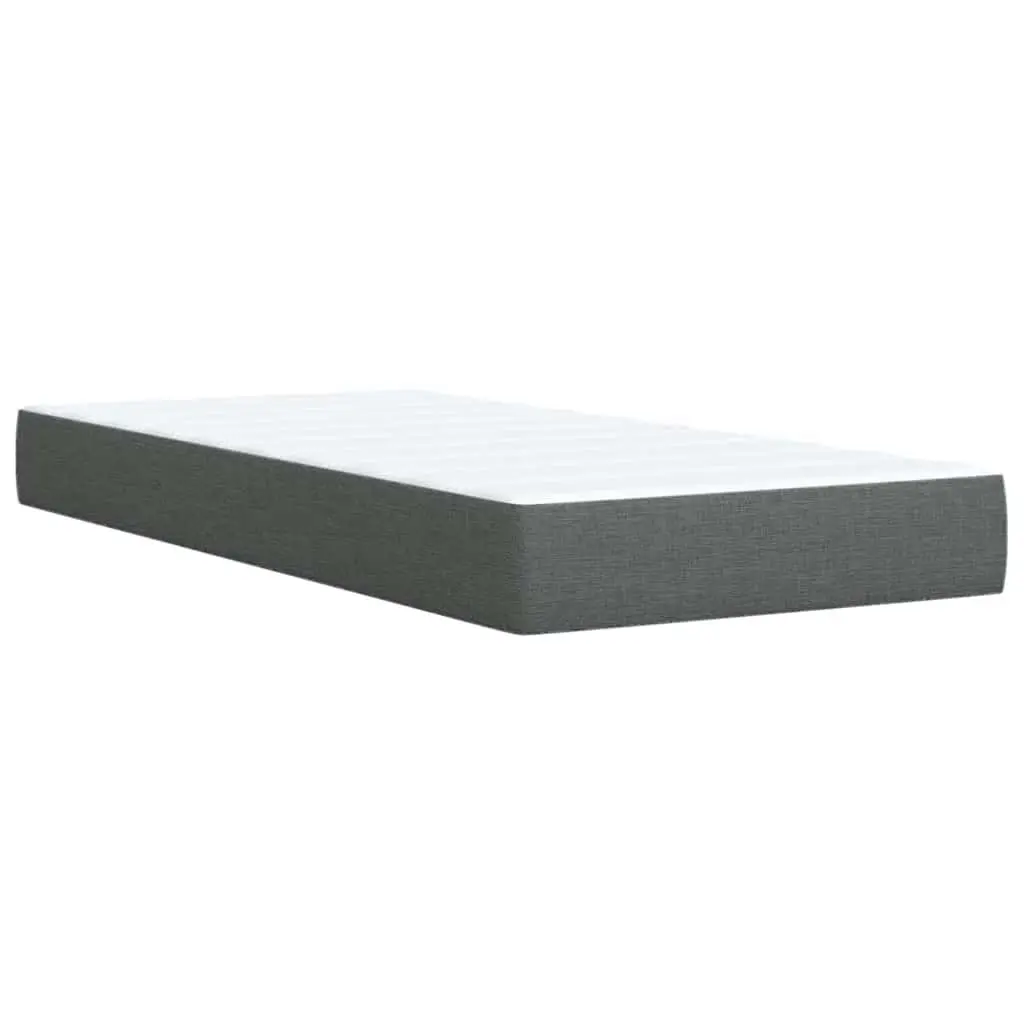 Pocket Spring Mattress Bed Frame with Slatted Base King Single Black Fabric