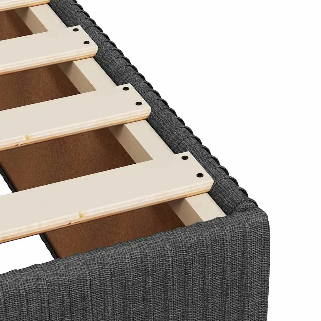 Pocket Spring Mattress Bed Frame with Slatted Base King Single Black Fabric