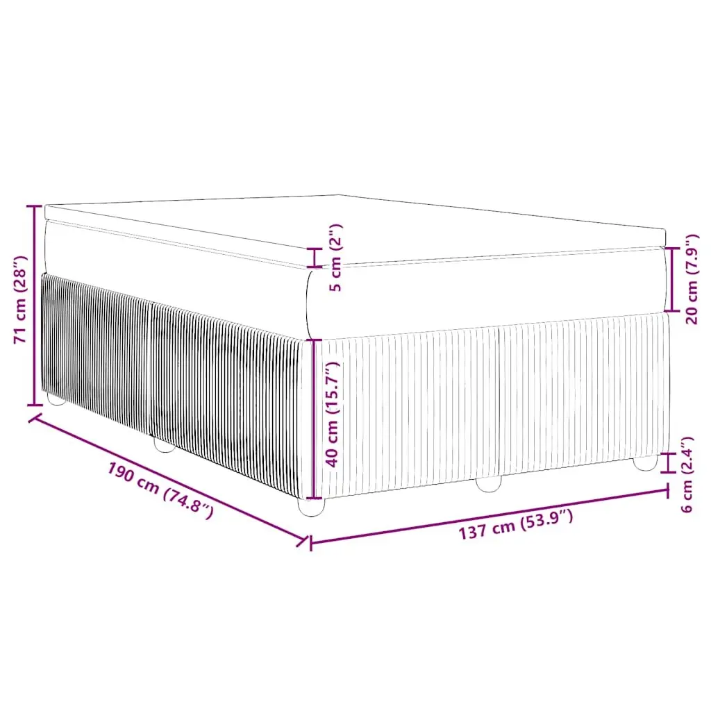 Double Box Spring Bed Pocket Spring Mattress Black Fabric Double Size