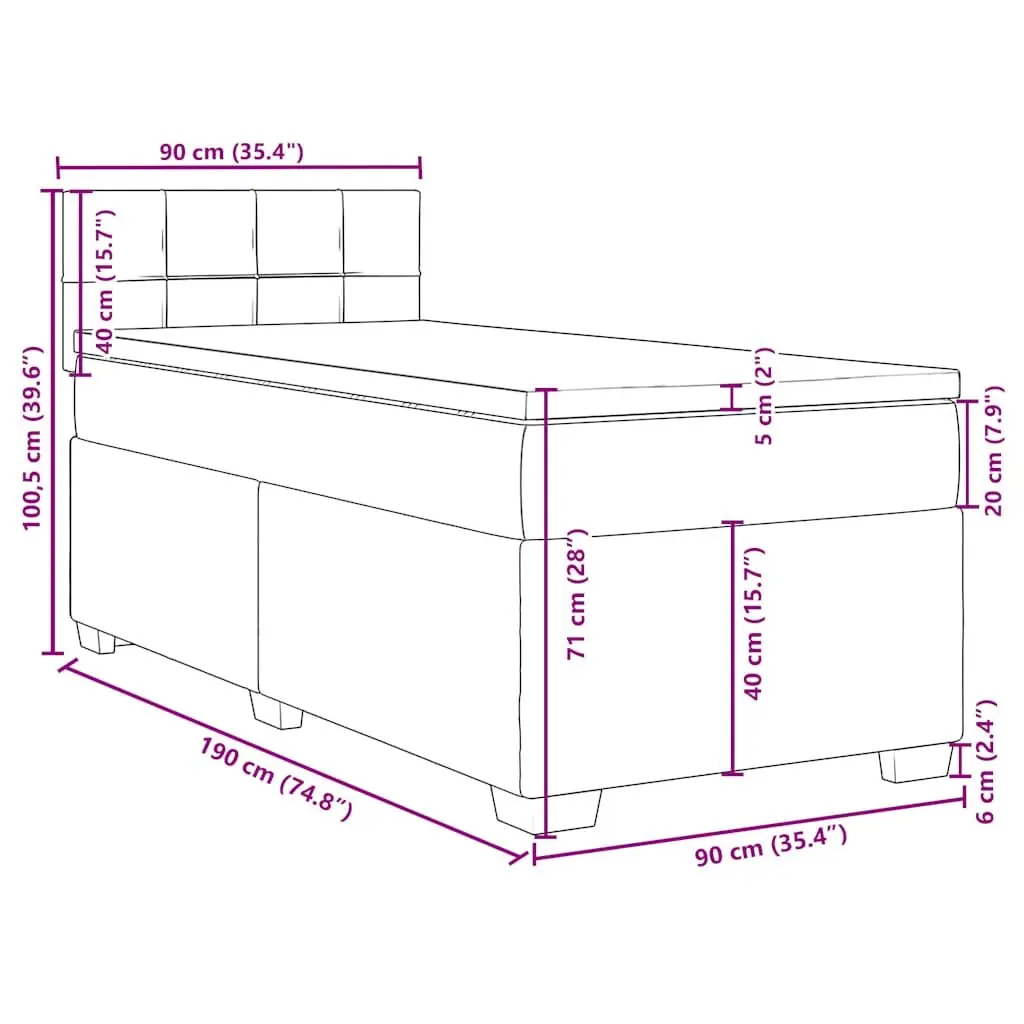 King Single Box Spring Bed with Pocket Spring Mattress