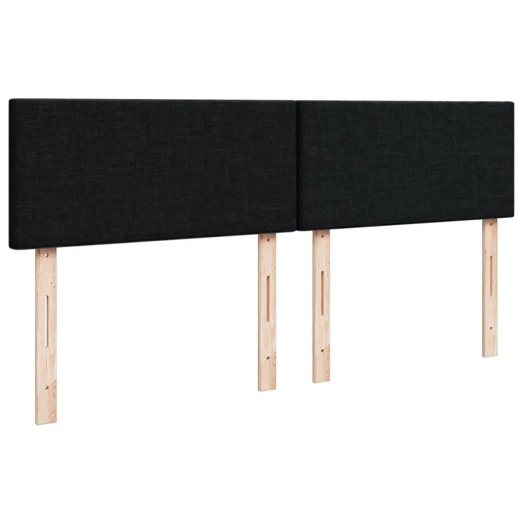 Double Bed Frame with Integrated Pocket Spring Mattress Upholstered in Black Fabric