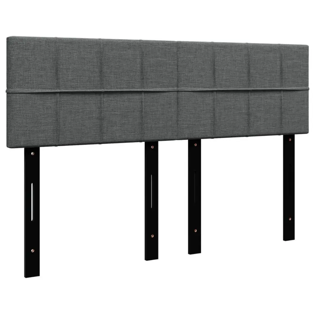 Double Box Spring Bed with Integrated Pocket Mattress Black Fabric Upholstered Frame