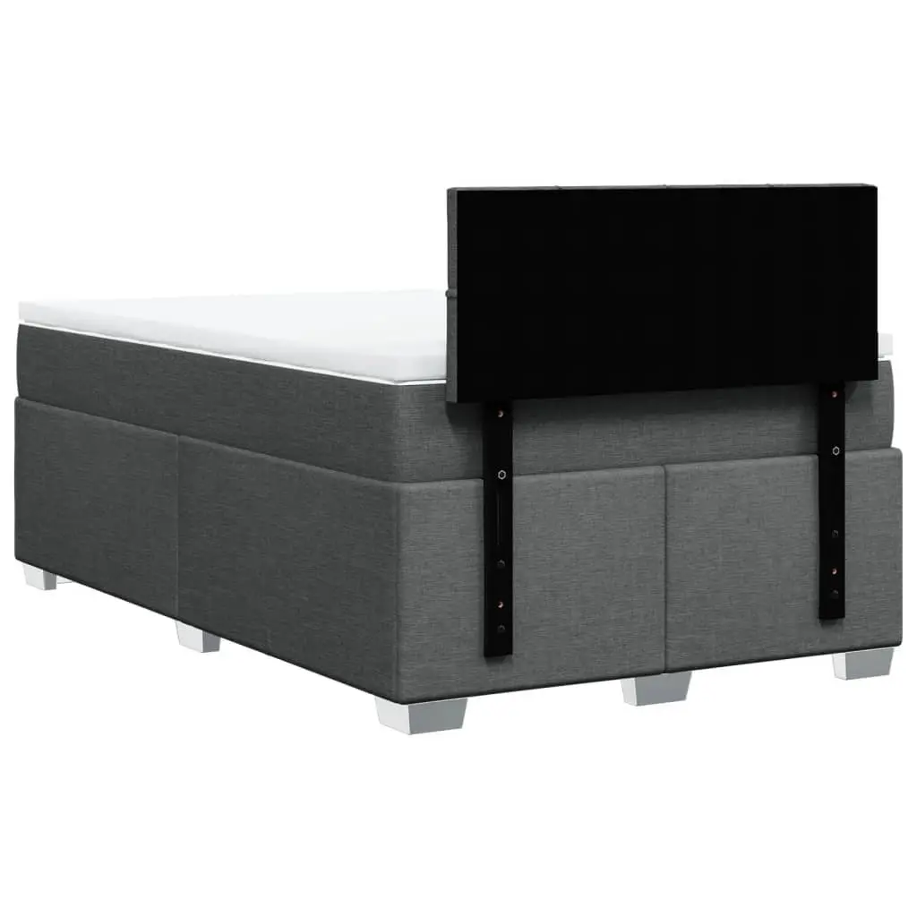 Double Box Spring Bed with Integrated Pocket Mattress Black Fabric Upholstered Frame