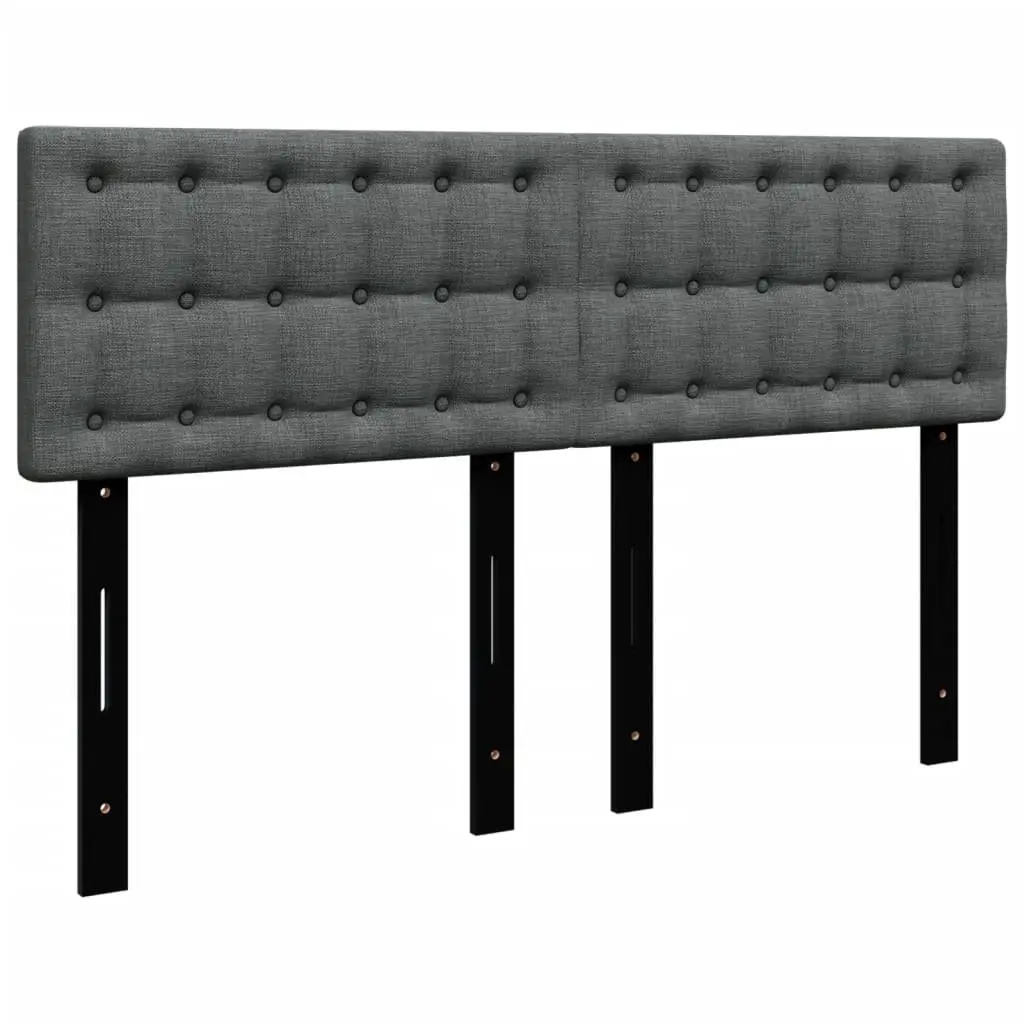 Double Bed Frame with Pocket Spring Mattress and Removable Topper Black Fabric Upholstery