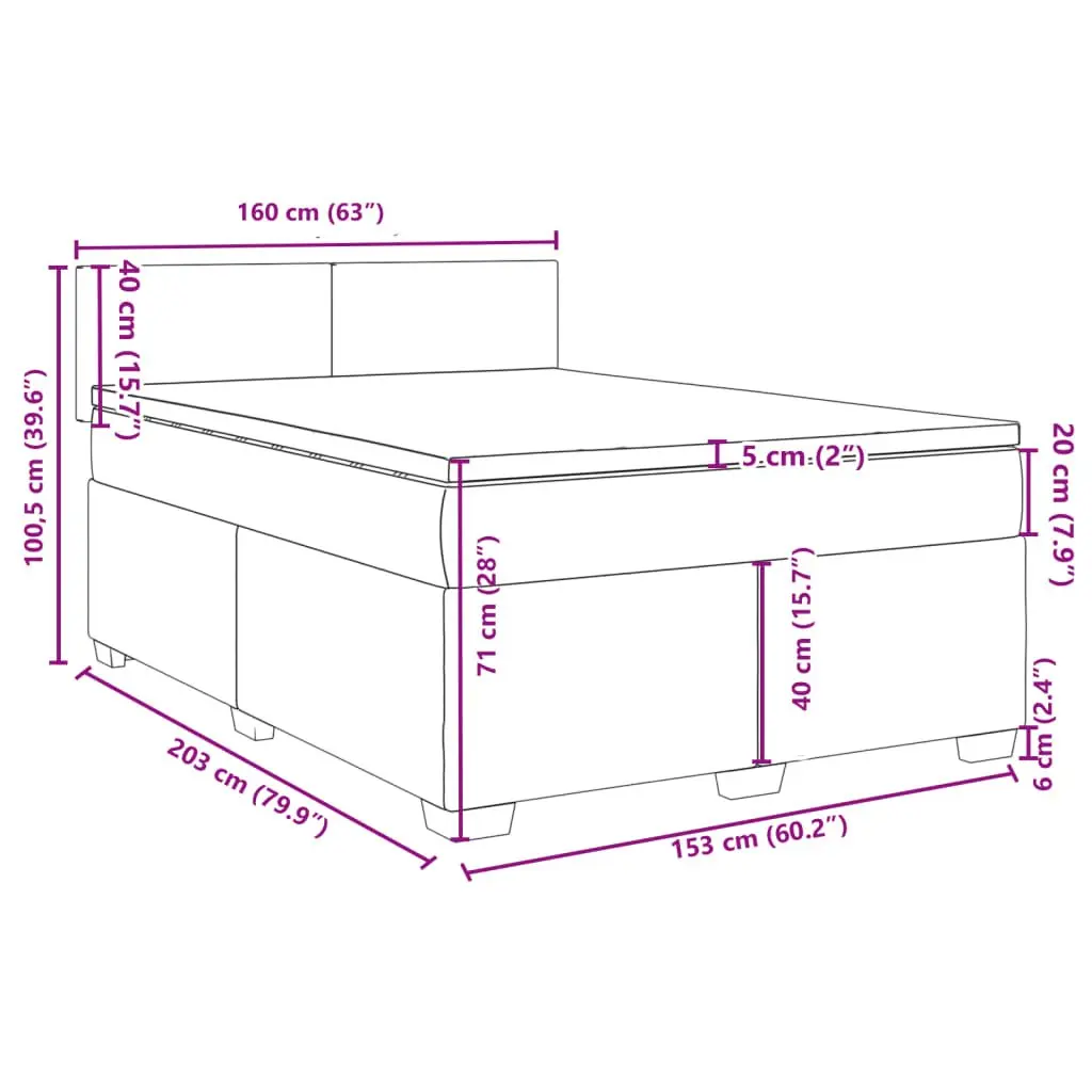 Queen Bed Frame with Grey Upholstered Pocket Spring Mattress and Slatted Support Base