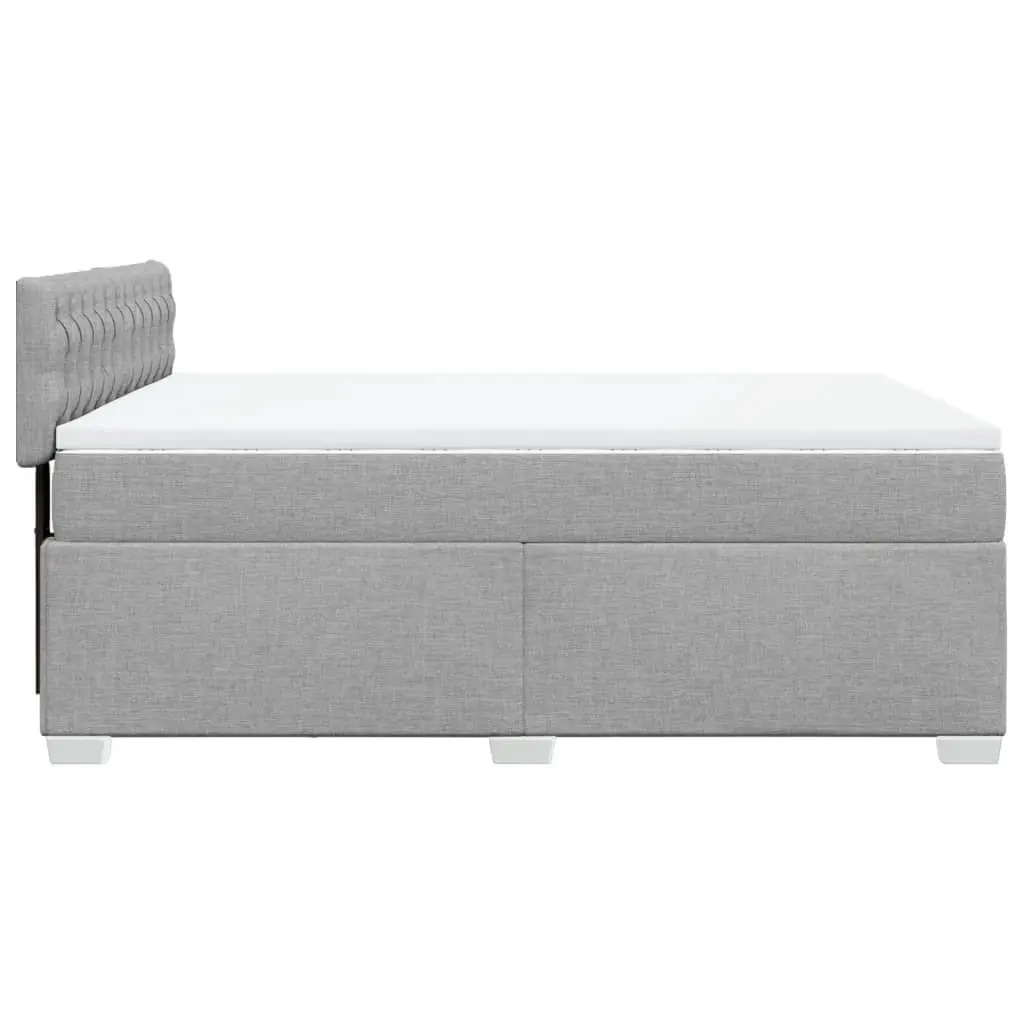 Queen Box Spring Bed with Pocket Spring Mattress Dark Grey Fabric Upholstered Frame