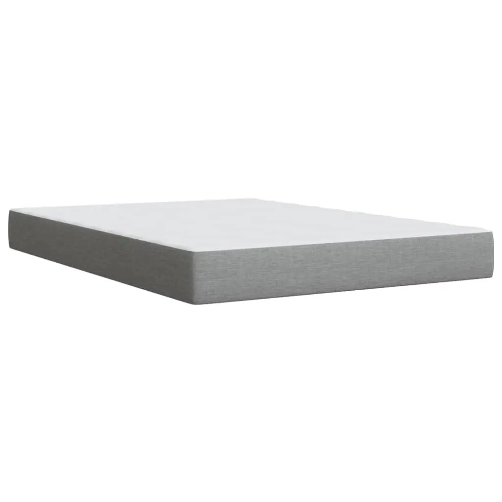 Queen Bed Frame with Pocket Spring Mattress and Removable Topper Dark Grey Fabric