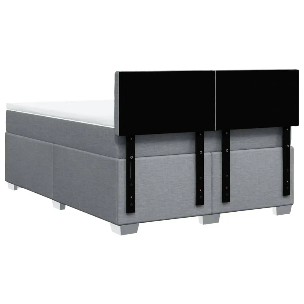 Queen Bed Frame with Pocket Spring Mattress and Removable Topper Dark Grey Fabric