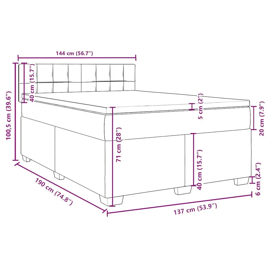 Box Spring Bed with Pocket Spring Mattress