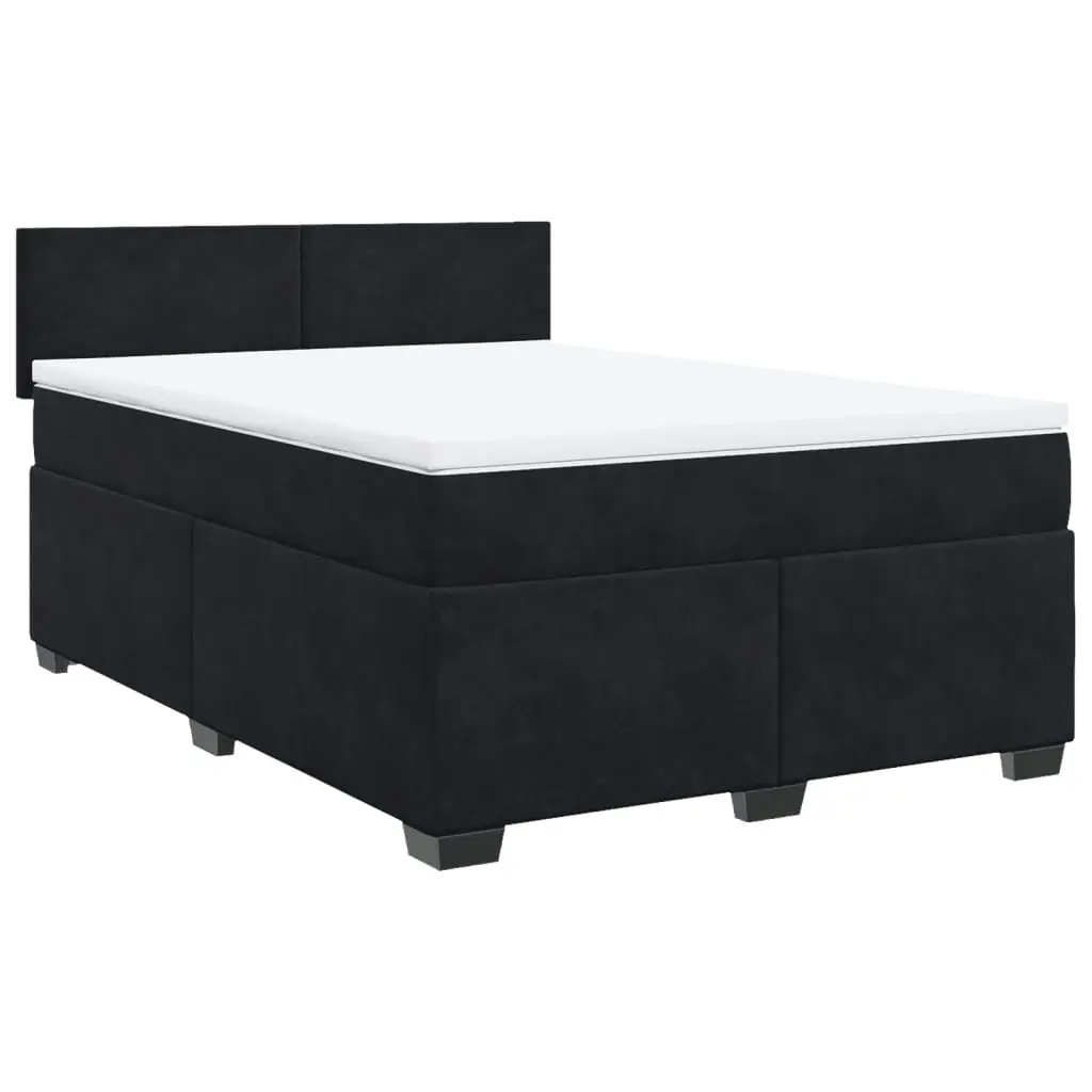 Queen Box Spring Bed with Velvet Frame
