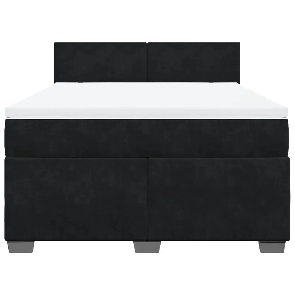 Queen Box Spring Bed with Velvet Frame