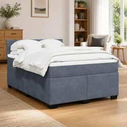 Your Queen Size Box Spring Bed with Velvet and Springs