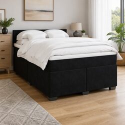 Your Friendly Grey Velvet Queen Box Spring Bed Awaits
