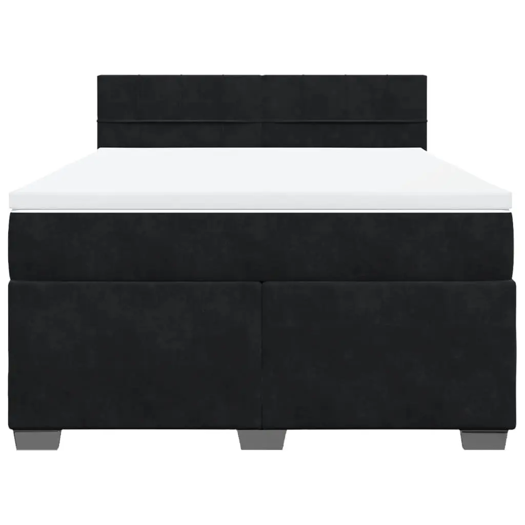 Queen Box Spring Bed with Pocket Mattress Grey Velvet Upholstered Frame