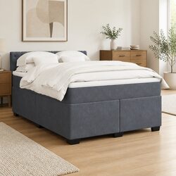 Friendly Choice: Queen Size Box Spring Bed with Velvet Upholstery